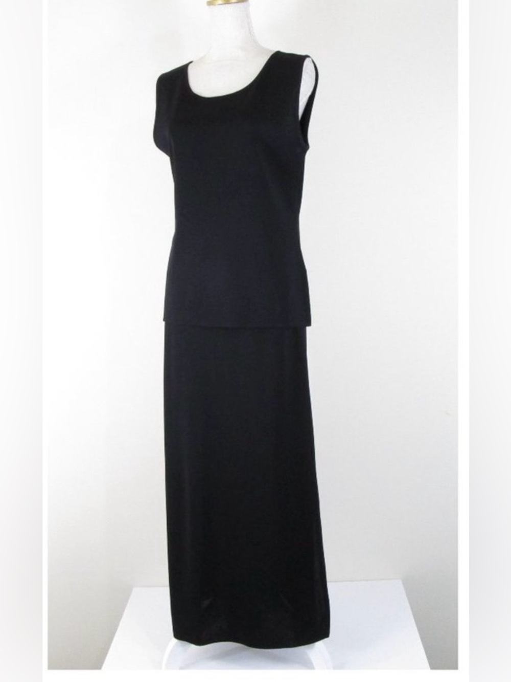 Exclusively Misook Black Tank Top Long Skirt Suit Set XL Formal Business Career